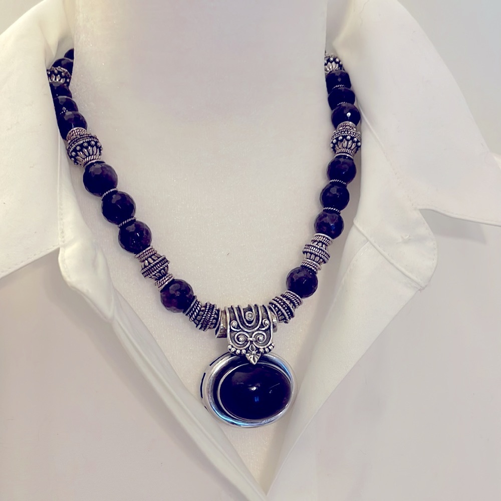 Purple‎ Fluorite Necklace and Bracelet